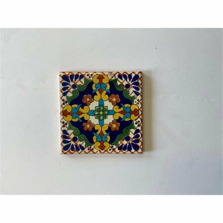 TALAVERA 4 x 4 in. Mexican Decorative Tiles, L116, 4PK L116 4X4